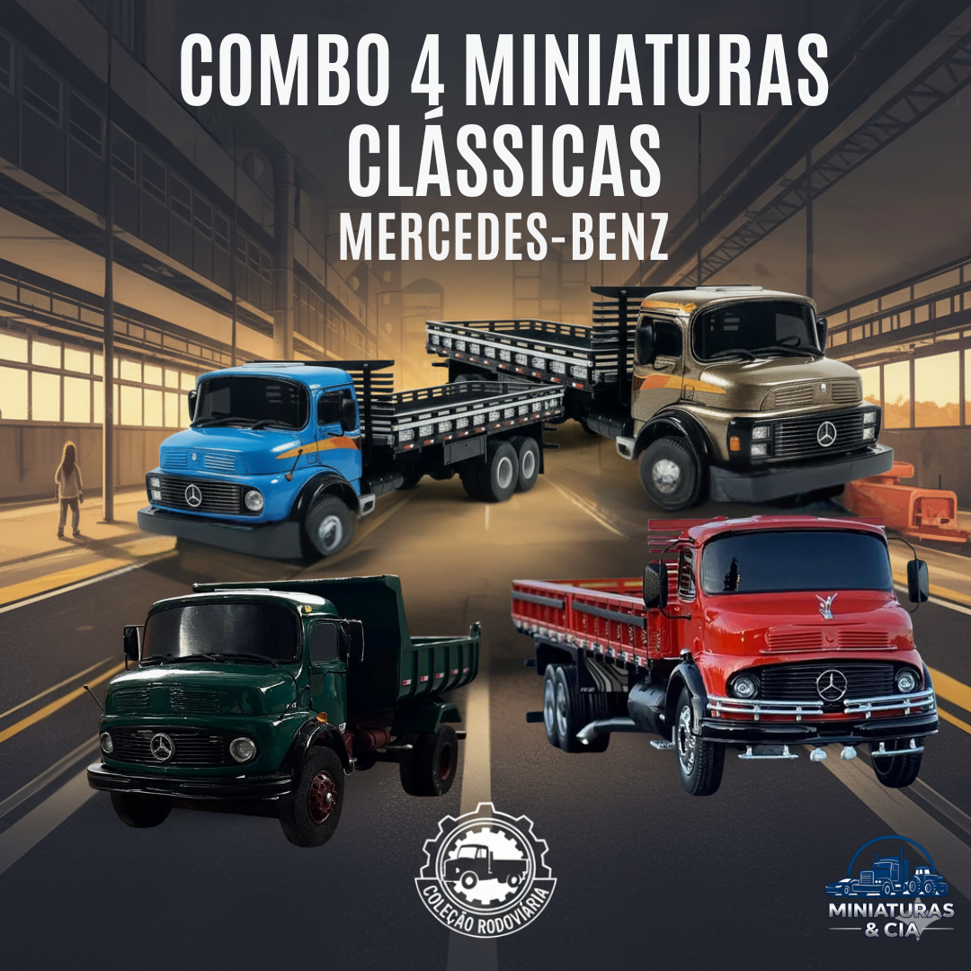 Combo 4 Miniaturas Clássicas Mercedes-Benz